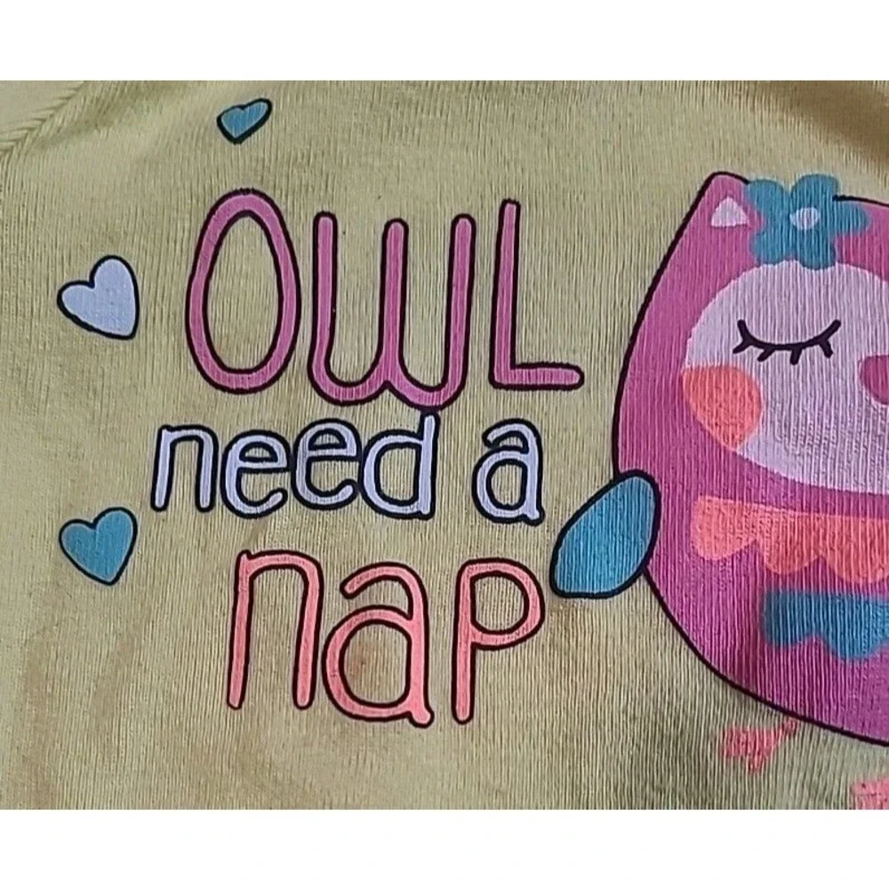Set Of 2 Baby Girl Footie Pajamas  1 Owl shirt 6-9 Months Sleepwear